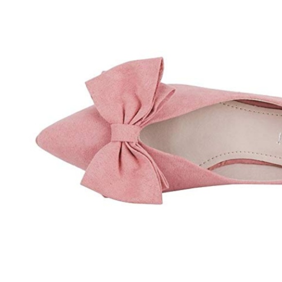 TILLY Blush Pink Pointed Toe Flats - Picture 2 of 5